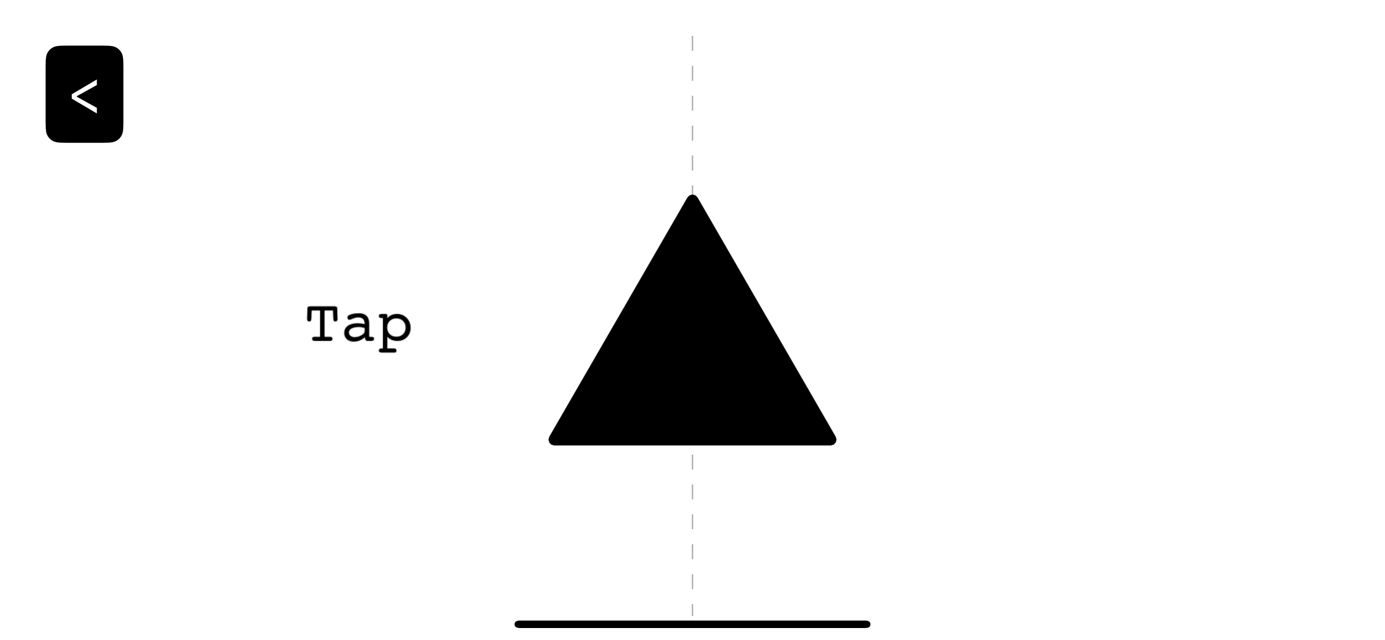 The Shapes Game practice mode screen with filled triangle