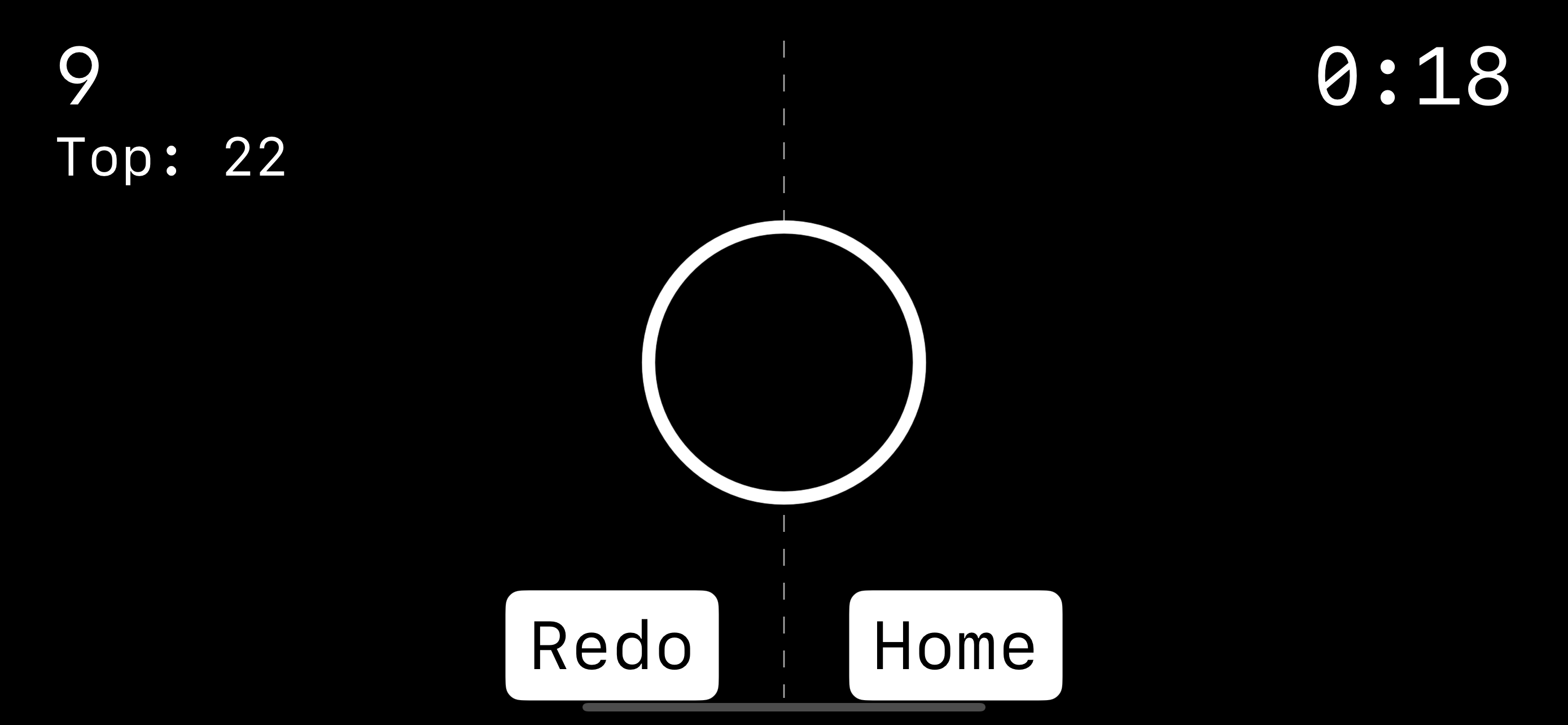 The Shapes Game practice mode screen with outlined triangle, 22 points, and 0 seconds left